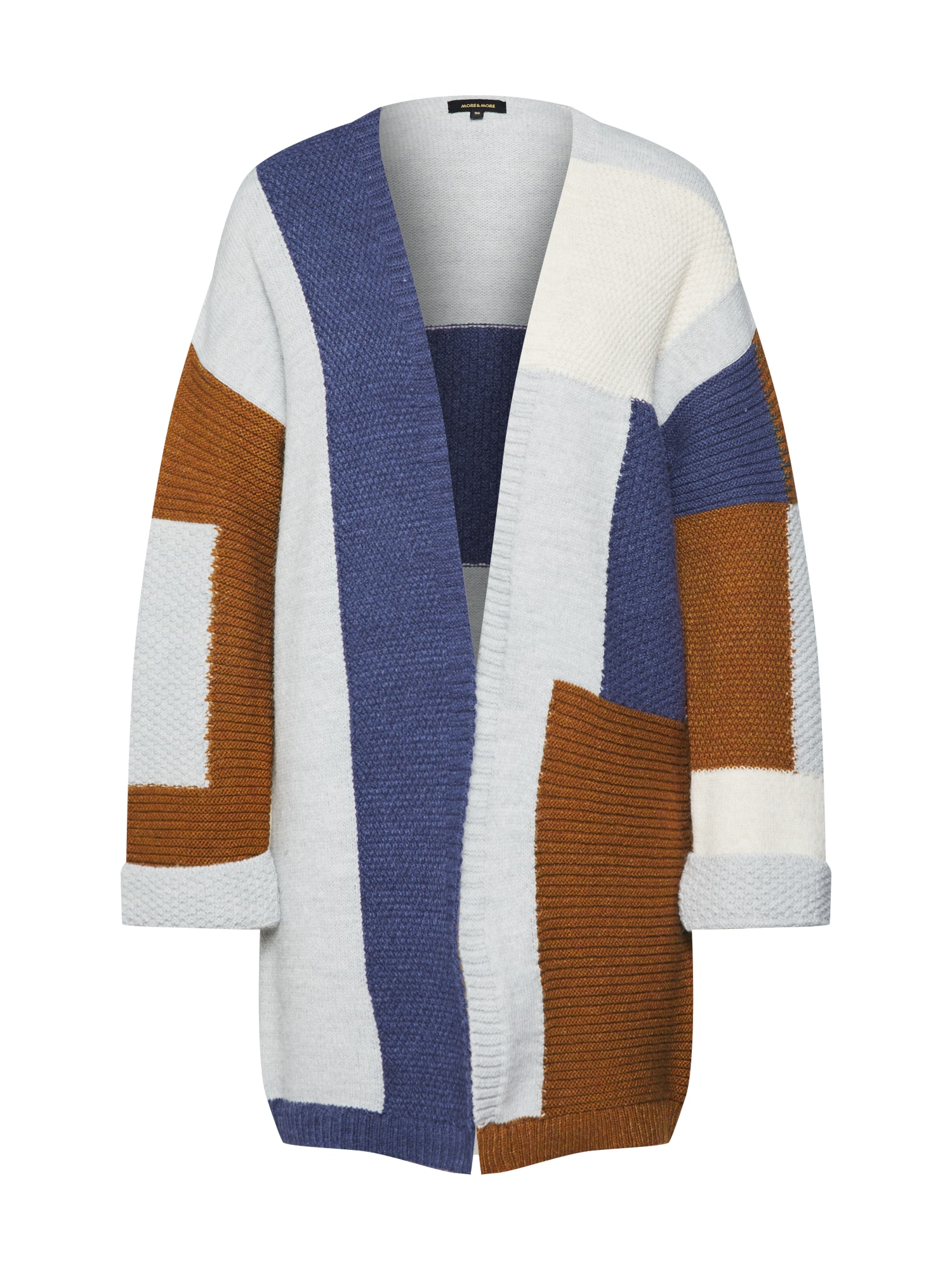 MORE & MORE Geacă tricotată  albastru / azur / maro / alb