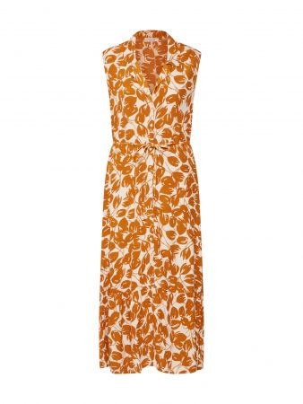 MOSS COPENHAGEN Rochie tip bluză 'Reign Morocco SL Dress AOP'  bej / maro