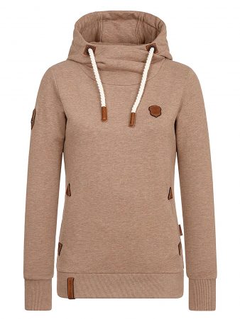 Naketano Bluză de molton 'Hier ist der Manager!'  maro deschis