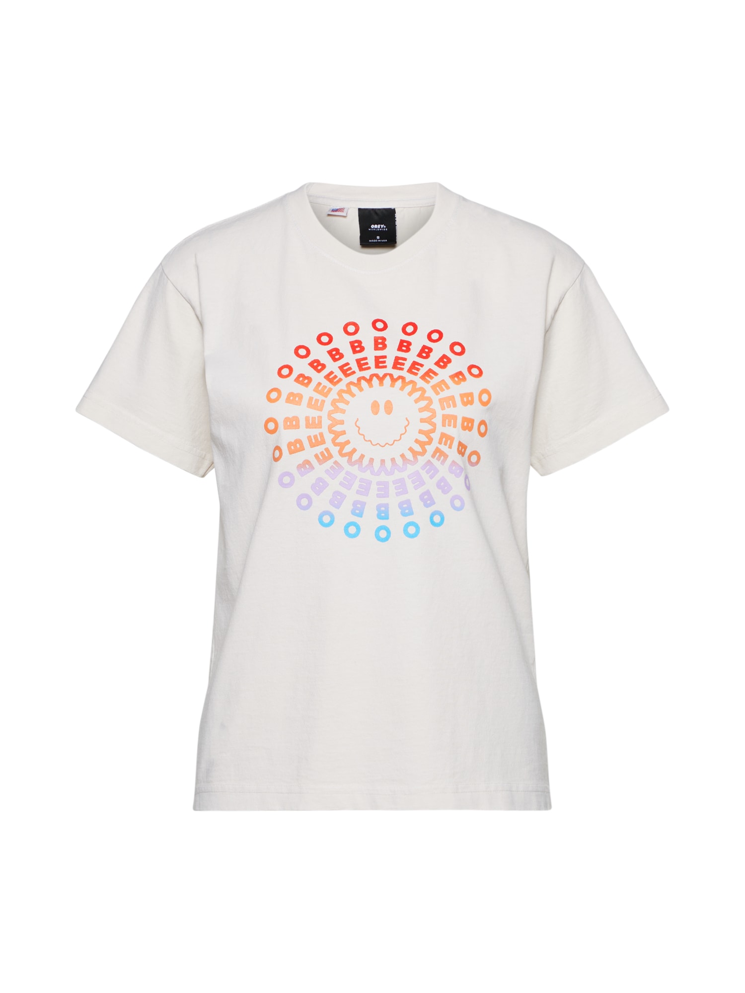 Obey Tricou 'Psych Smile'  crem