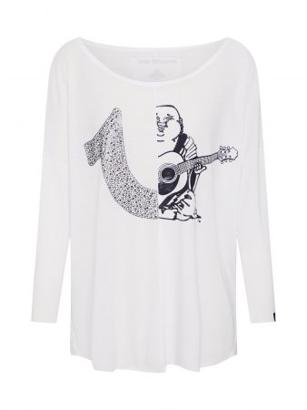 True Religion Tricou '2 LOGO LS'  alb
