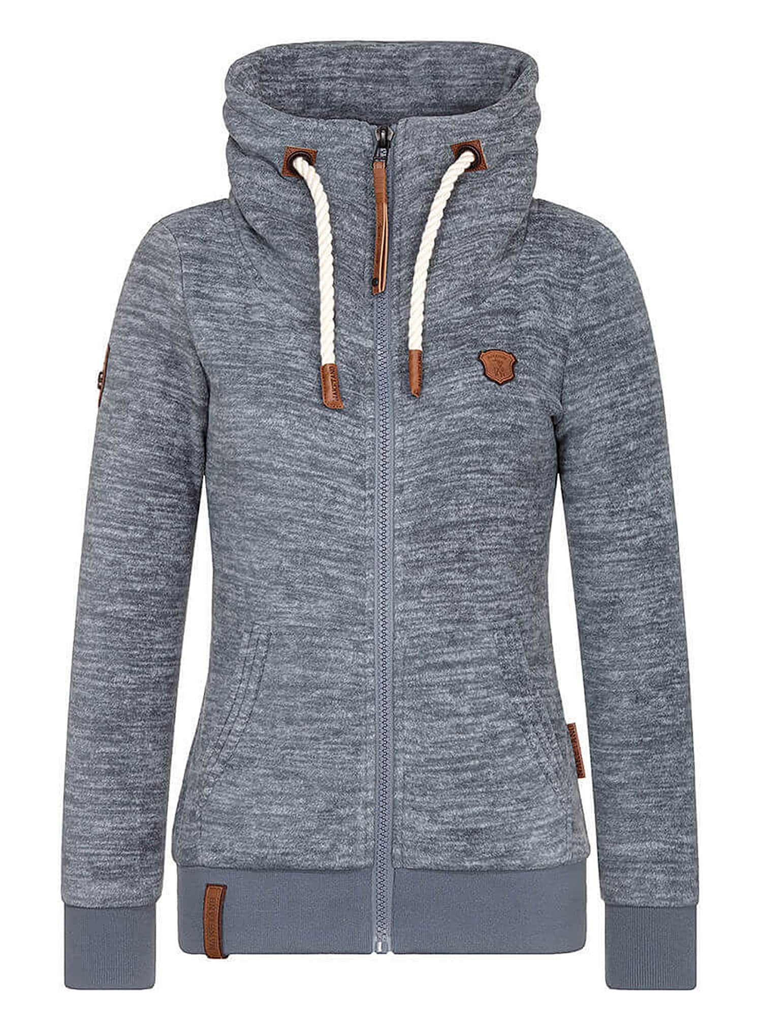Naketano Jachetă  fleece  gri fum / gri amestecat