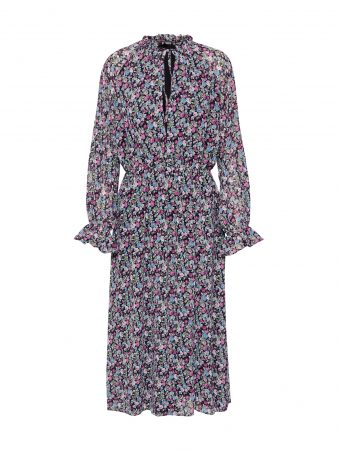 Missguided Rochie 'PLUNGE SPLIT MIDI DRESS DAISY LS'  negru