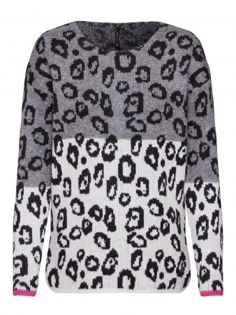 Key Largo Pulover 'WKN LEO'  gri amestecat / offwhite