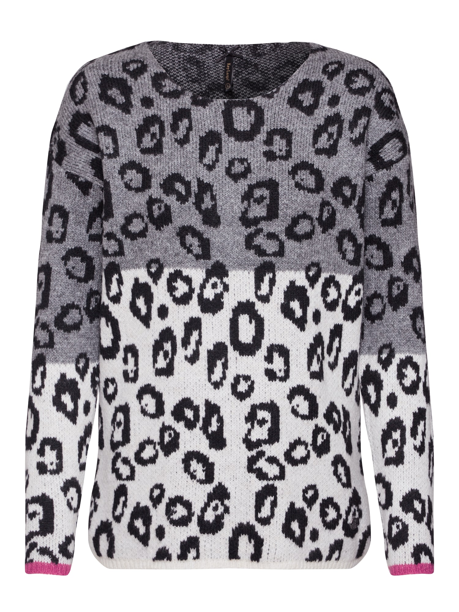 Key Largo Pulover 'WKN LEO'  gri amestecat / offwhite