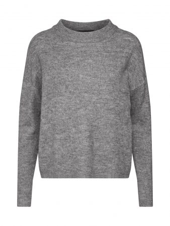 VERO MODA Pulover 'VMRANA LS O NECK BLOUSE BF REP'  gri