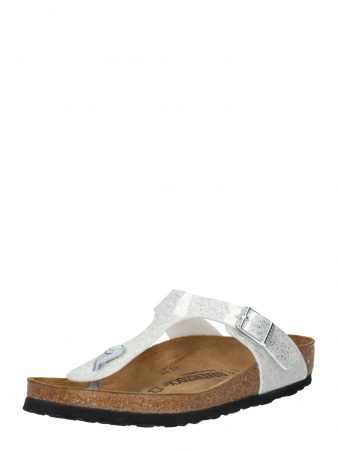 BIRKENSTOCK Flip-flops 'Gizeh'  argintiu / alb