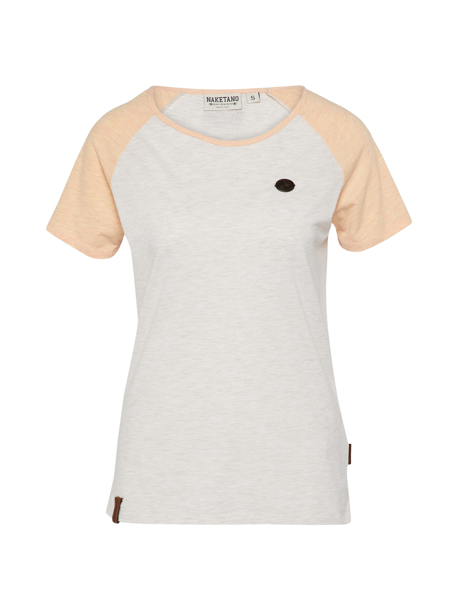 Naketano Tricou 'Gebumst wie gebämst'  gri deschis / portocaliu deschis