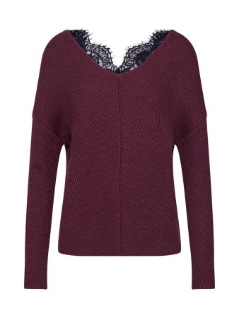 VERO MODA Pulover 'Buena Lena'  roșu cireș / negru