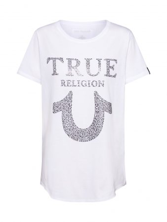 True Religion Tricou ' CHRYSTAL HORSESHOE'  alb