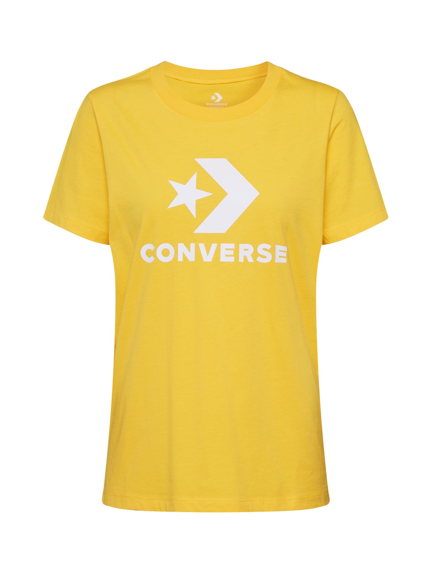 CONVERSE Tricou 'Scripted Star Chevron Crew '  galben