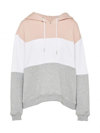 Urban Classics Bluză de molton  gri deschis / pudră / alb