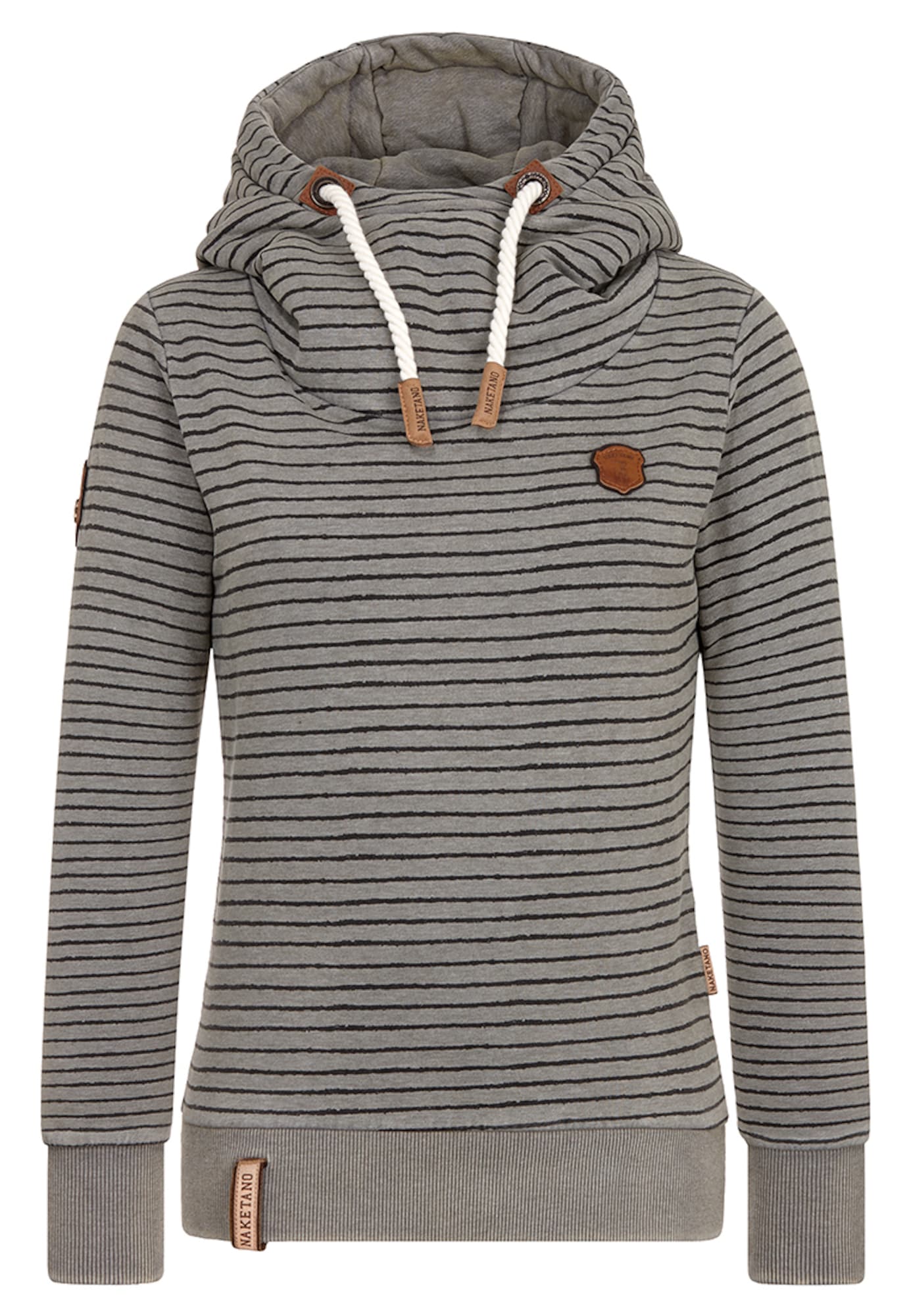 Naketano Bluză de molton 'Death Is Our Coke Test'  gri / negru