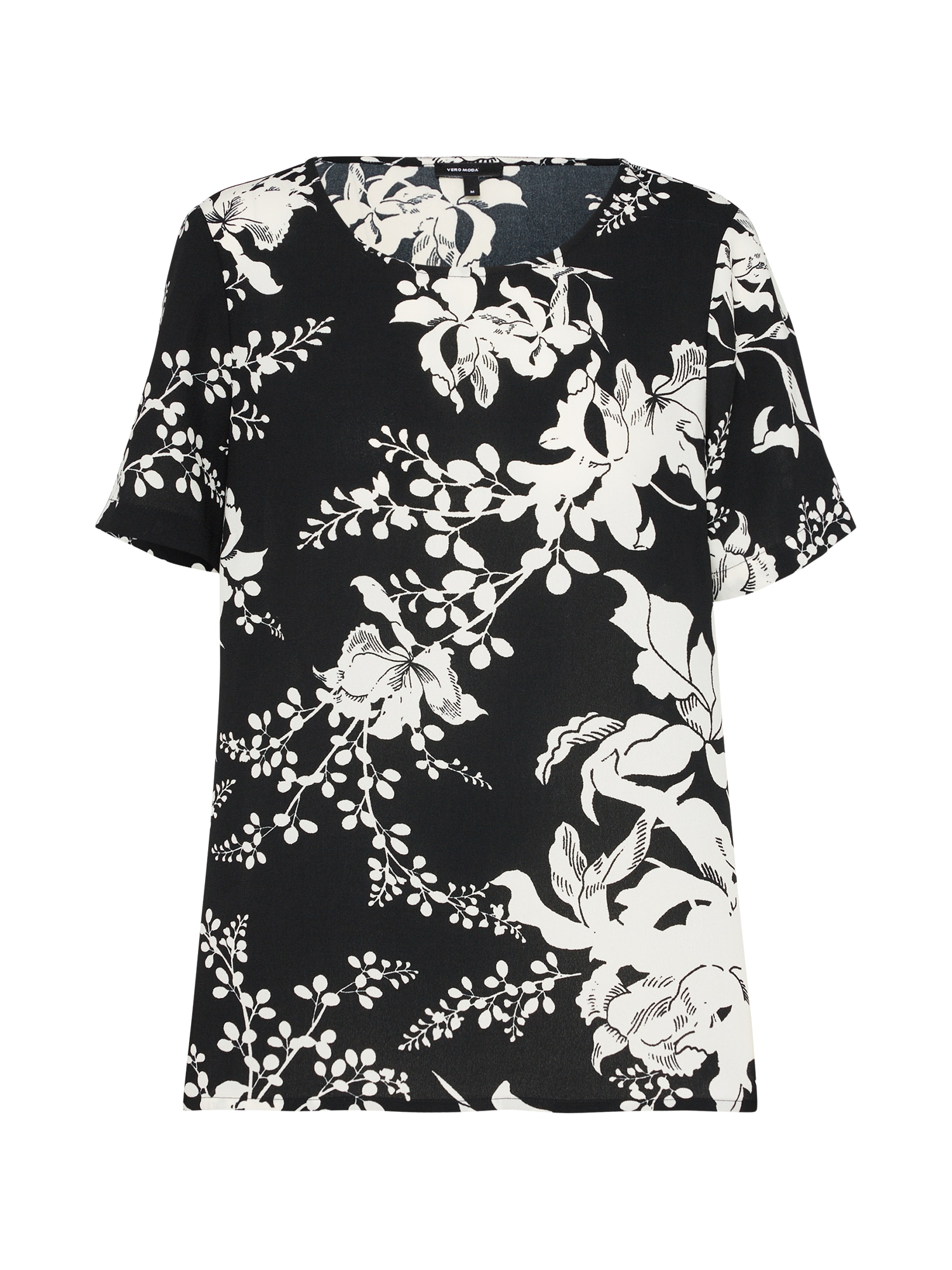 VERO MODA Bluză 'KANA'  negru / alb