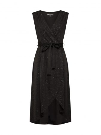 Mela London Rochie 'GLITZ MIDI DRESS'  negru / argintiu