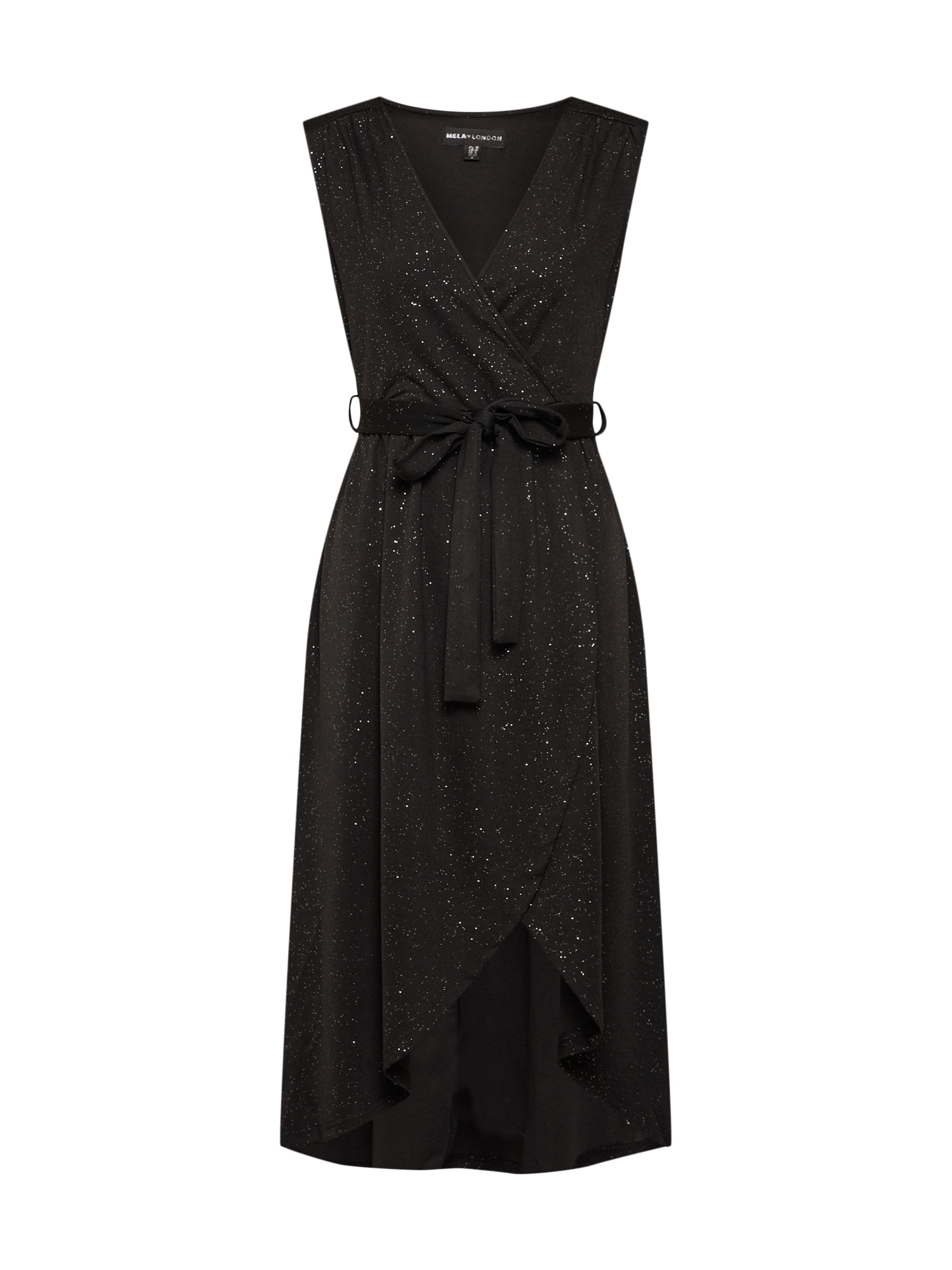 Mela London Rochie 'GLITZ MIDI DRESS' negru / argintiu