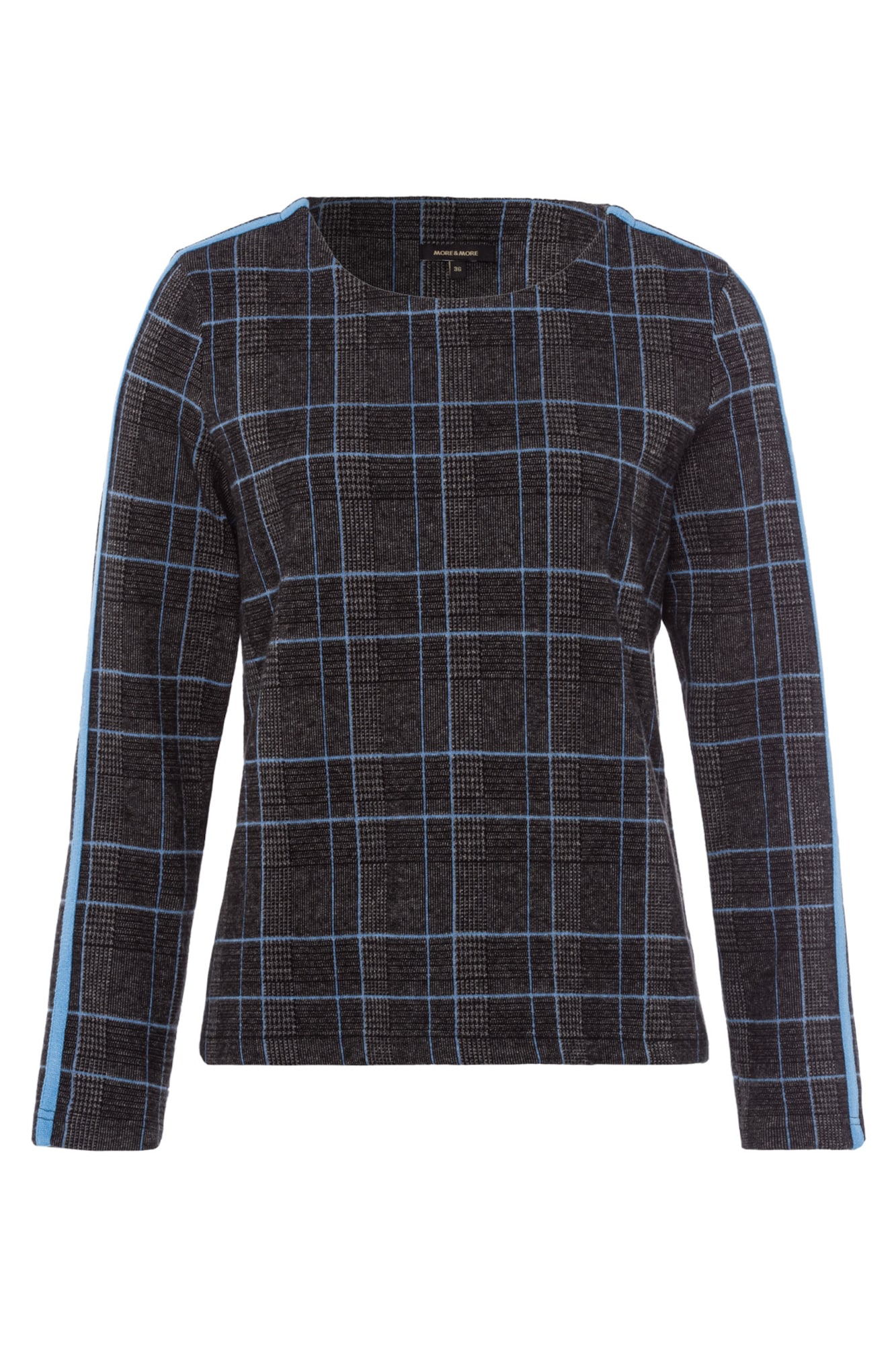 MORE & MORE Bluză de molton  albastru deschis / negru / alb