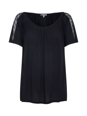 STREET ONE Tricou 'crochet'  negru