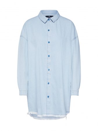 Missguided Rochie 'OVERSIZED DENIM SHIRT DRESS STONEWASH'  denim albastru / albastru deschis