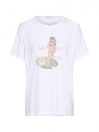 NA-KD Tricou 'make my own choice tee'  culori mixte / alb