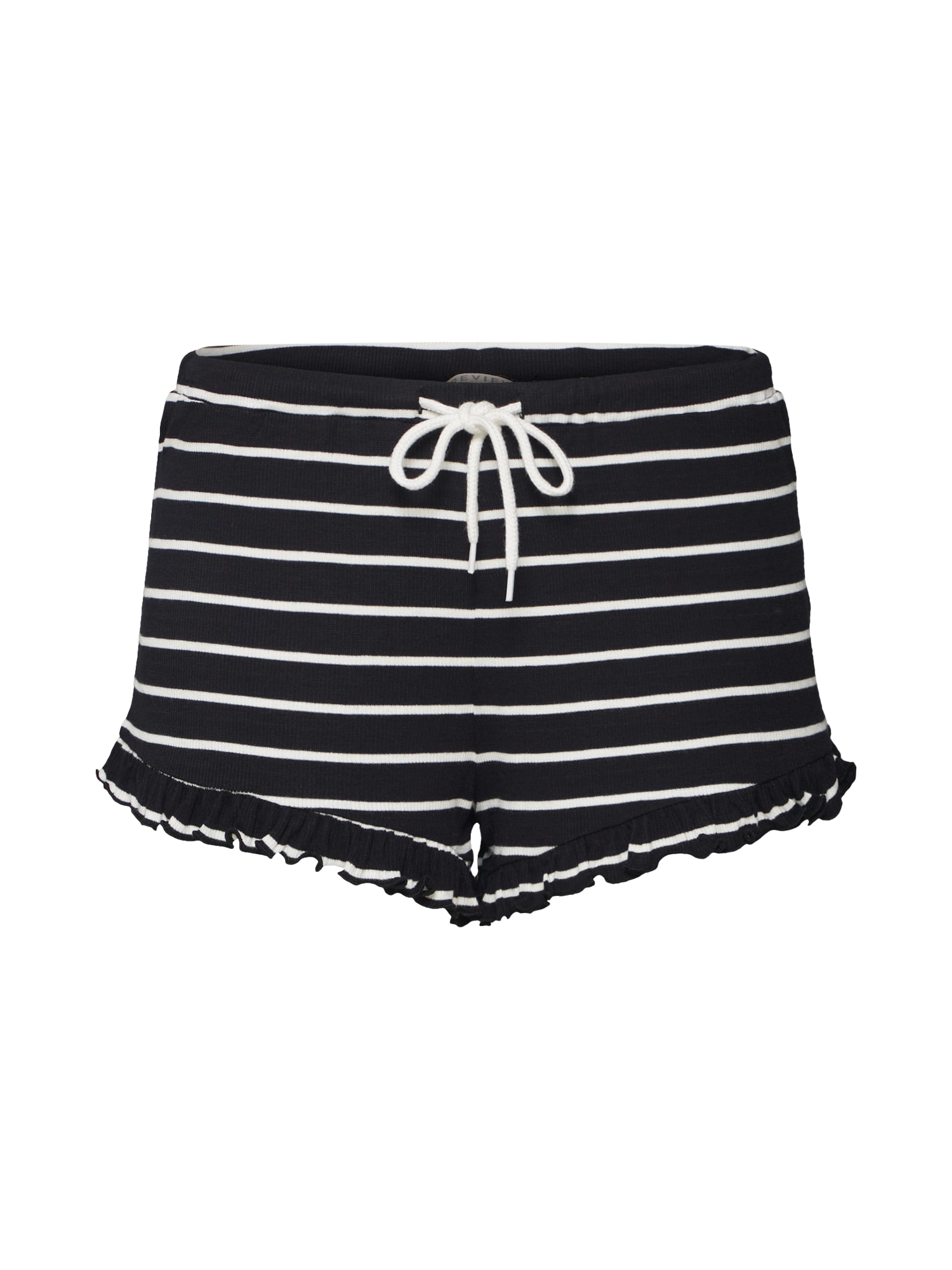 Review Pantaloni 'RUFFLE SHORT STR D-JERSEY HOSE'  negru