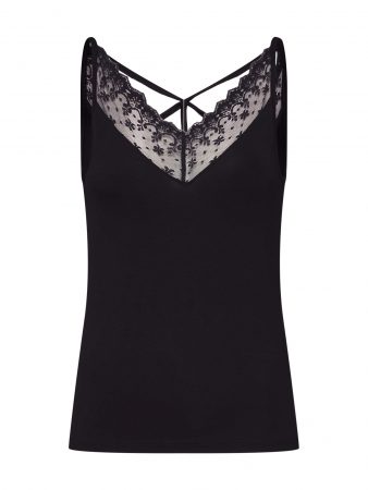 ONLY Top 'ODELINA LACE DETAIL SINGLET JRS'  negru