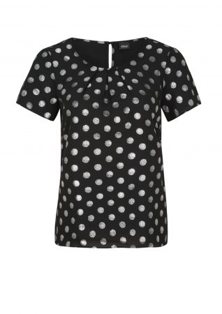 S.Oliver BLACK LABEL Bluză  argintiu / negru