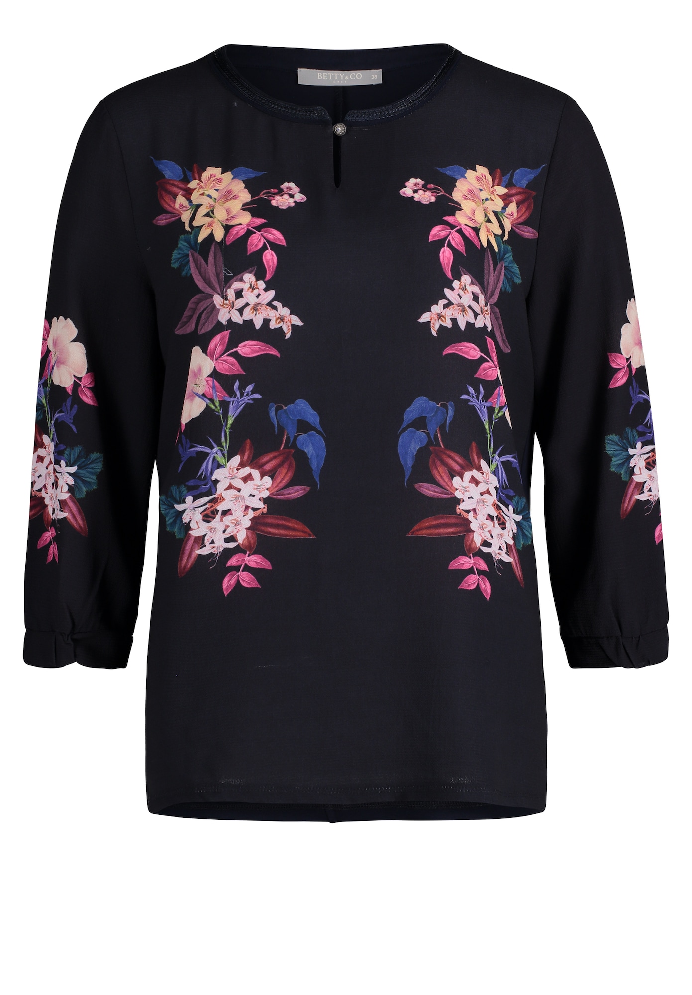 Betty & Co Bluză  bej / navy / roz