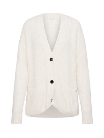 TOM TAILOR DENIM Geacă tricotată  alb