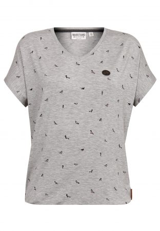 Naketano Tricou 'Tante Emma Fladen'  gri / roșu / negru