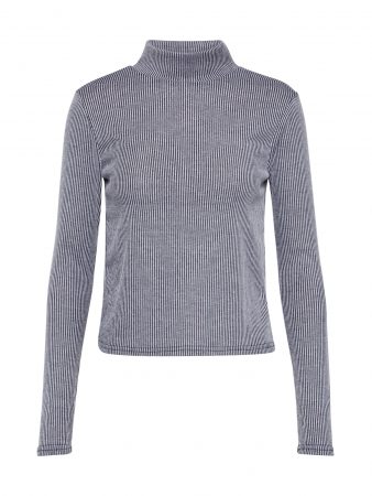 Missguided Tricou 'STRIPE GROWN ON NECK TOP'  gri închis