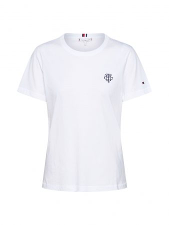 TOMMY HILFIGER Tricou 'EMBROIDER'  alb