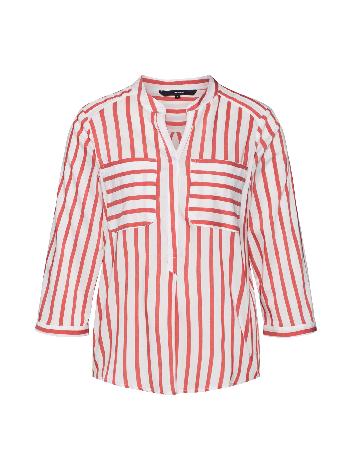 VERO MODA Bluză 'Erika'  roșu / alb