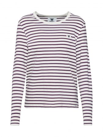 WOOD WOOD Tricou 'Moa'  mov / alb
