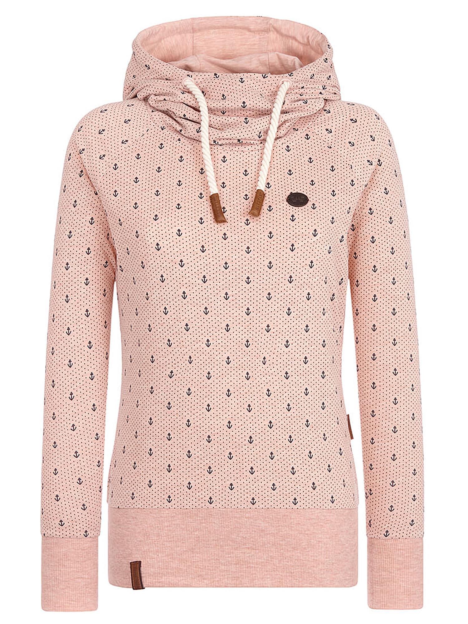 Naketano Bluză de molton 'Mandy Ankerdizzel'  albastru noapte / roz