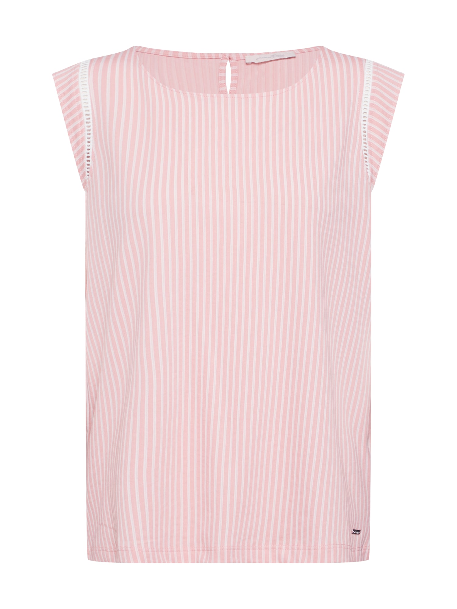 TOM TAILOR DENIM Tricou  roz / alb