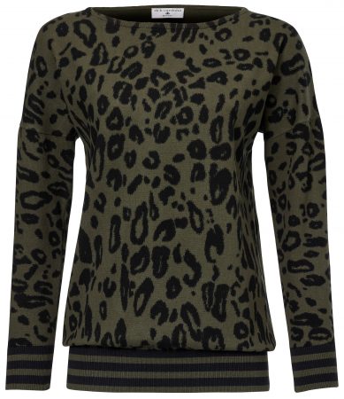 Heine Pulover  oliv / negru