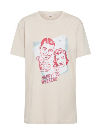 Merchcode Tricou 'Ladies Happy Weekend Tee'  nisip / culori mixte