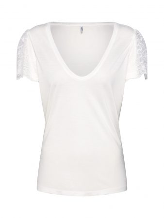 ONLY Tricou 'LACE'  alb