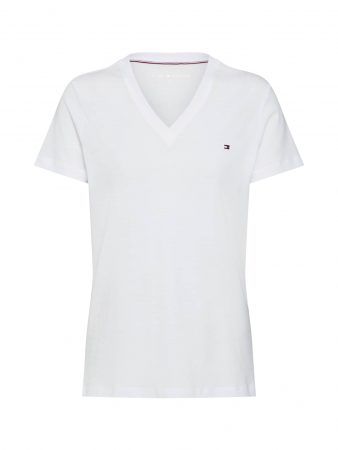 TOMMY HILFIGER Tricou 'HERITAGE V-NECK TEE'  alb