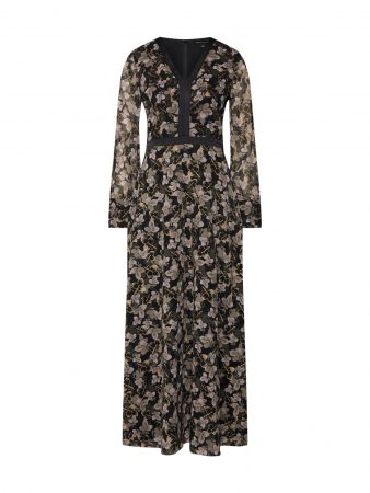 Banana Republic Rochie tip bluză 'I VNECK GRETA FLORAL MAXI DRESS'  culori mixte / negru