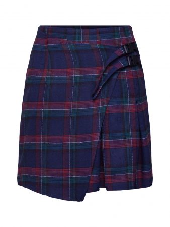 Missguided Fustă 'Check Buckle Wrap Mini Skirt'  albastru