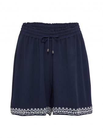 VERO MODA Pantaloni 'HOUSTON'  albastru închis / alb