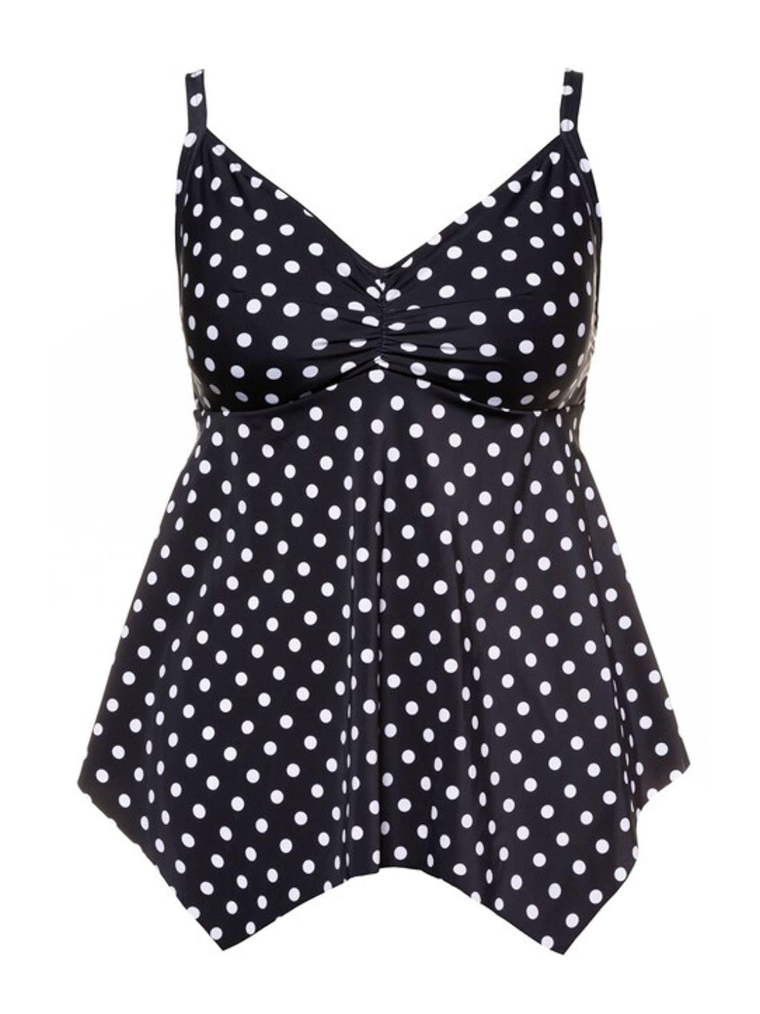 Ulla Popken Tankini top 'Punkte'  negru