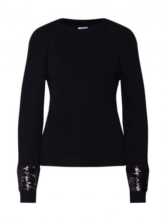 Noisy May Pulover 'NMKAYLA L/S O-NECK KNIT 7'  negru