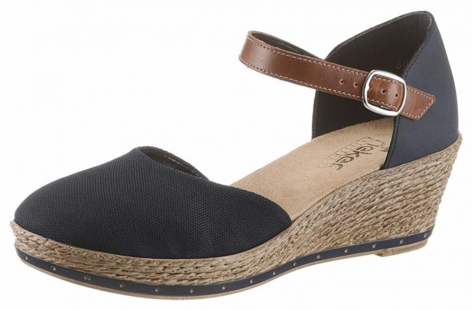 RIEKER Sandale  albastru închis / maro