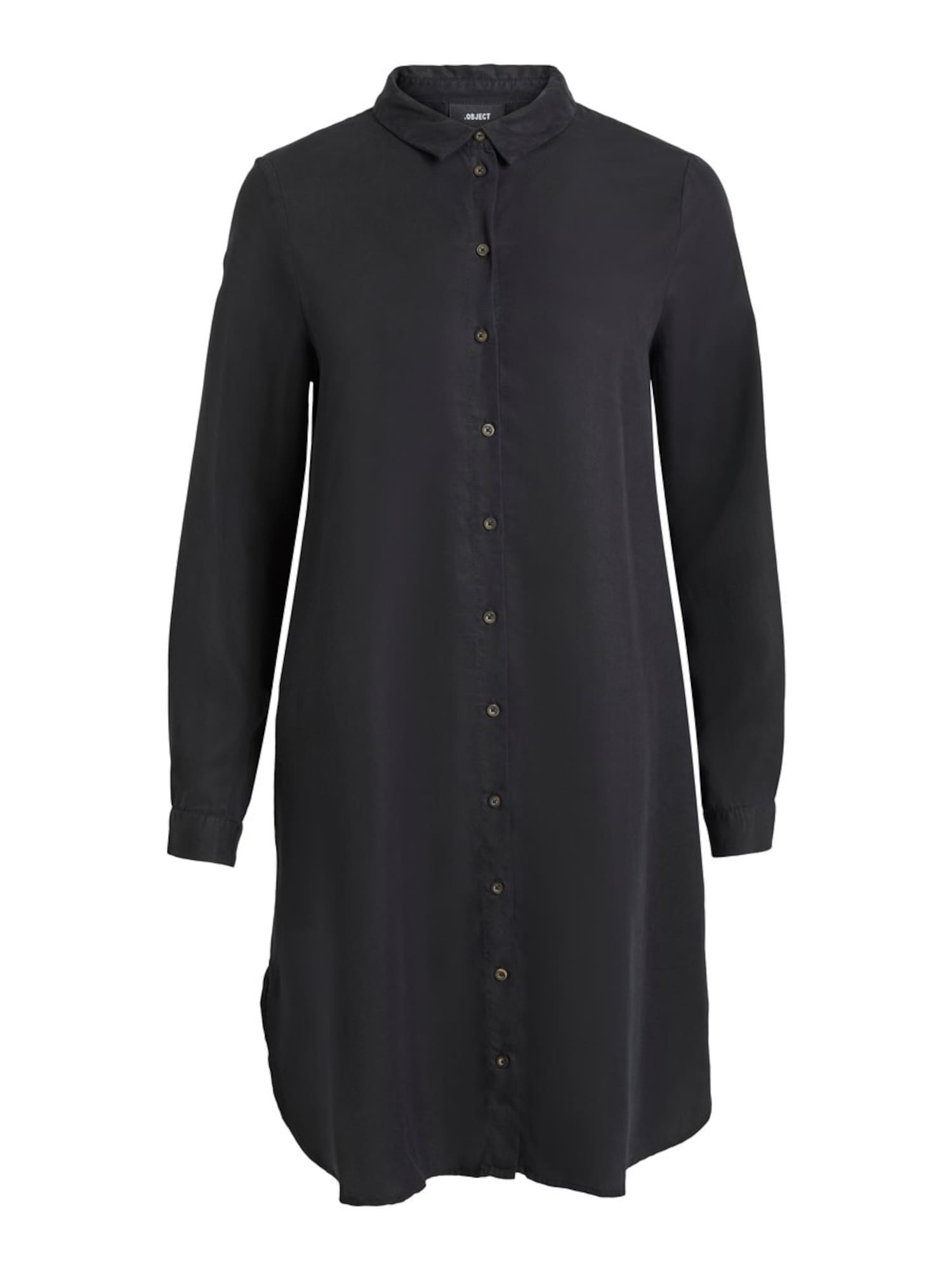 OBJECT Rochie tip bluză 'OBJKARLA L/S LONG SHIRT NOOS' negru