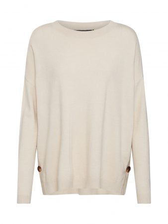 VERO MODA Pulover 'VMCHOU KARIS LS O-NECK BUTTON BLOUSE BOO'  crem