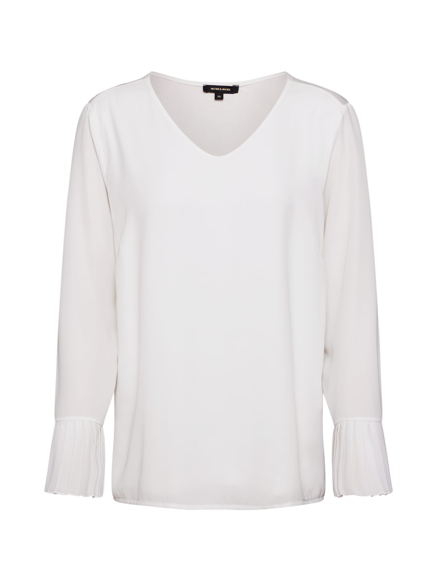 MORE & MORE Bluză 'Pleated Blouse Shirt' alb