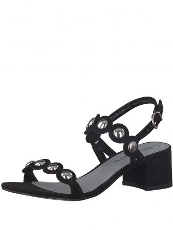 TAMARIS Sandale  negru / argintiu